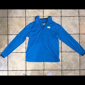 Under Armour mens XL blue 3/4 zip lightweight pullover with navy trim detail